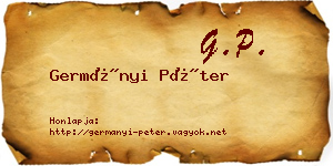 Germányi Péter névjegykártya